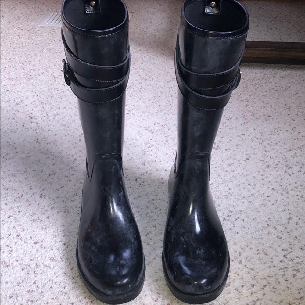 Coach distressed rain boots